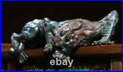 10.2''Old Chinese Bronze Painting Gilt Fengshui Lucky Dragon Beast Statue 10.2''Old Chinese Bronze Painting Gilt Fengshui Lucky Dragon Beast Statue