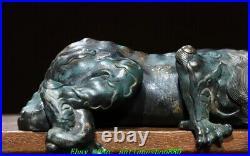 10.2''Old Chinese Bronze Painting Gilt Fengshui Lucky Dragon Beast Statue 10.2''Old Chinese Bronze Painting Gilt Fengshui Lucky Dragon Beast Statue