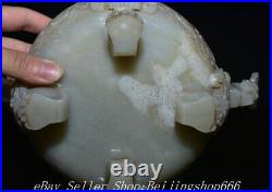 10.4 Antique Chinese Han Dy Hetian Jade Nephrite 5 Claw Dragon incense burner