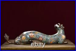 10.4 Collect Cloisonne Enamel BronzeAuspicious Animal Dragon Statue