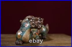 10.4 Collect Cloisonne Enamel BronzeAuspicious Animal Dragon Statue