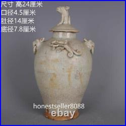 10 Chinese Porcelain Pottery Dragon Beast Loong Pot Jar Container Vessel