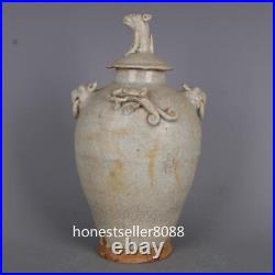 10 Chinese Porcelain Pottery Dragon Beast Loong Pot Jar Container Vessel
