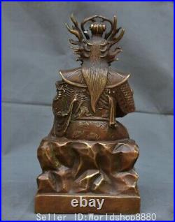 10 Old Chinese Copper Gilt Fengshui East China Sea Dragon King Statue Sculpture