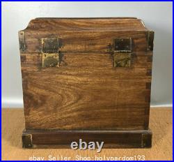 10 Old Chinese Huanghuali Wood Dynasty Dragon Storage Box Drawer Cupboard