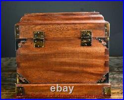 10 Old Chinese Huanghuali Wood Dynasty Palace Dragon Furniture Storage Box