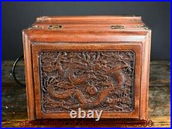 10 Old Chinese Huanghuali Wood Dynasty Palace Dragon Furniture Storage Box