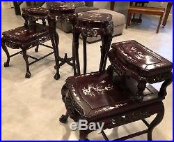 10-Piece Rosewood Vintage Production Chinese Imperial Dragon Living Room Set
