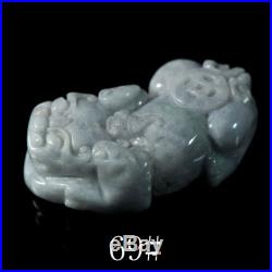 100% Natural Grade A Jade Jadeite Dragon Pi Xiu Pendant (f1-05)