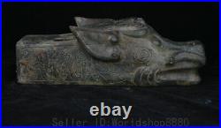 11.2 Old China Chinese Bronze ware dynasty palace Dragon beast head shoes