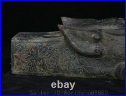 11.2 Old China Chinese Bronze ware dynasty palace Dragon beast head shoes