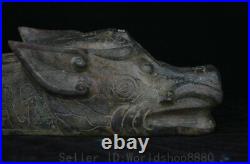 11.2 Old China Chinese Bronze ware dynasty palace Dragon beast head shoes