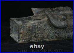 11.2 Old China Chinese Bronze ware dynasty palace Dragon beast head shoes