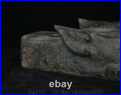 11.2 Old China Chinese Bronze ware dynasty palace Dragon beast head shoes