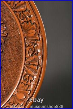 11.2 Old Chinese Lacquerware Dynasty Palace Dragon Phoenix Plate Dish Tray 11.2 Old Chinese Lacquerware Dynasty Palace Dragon Phoenix Plate Dish Tray