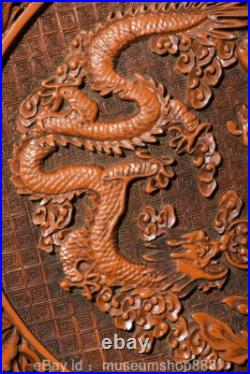 11.2 Old Chinese Lacquerware Dynasty Palace Dragon Phoenix Plate Dish Tray 11.2 Old Chinese Lacquerware Dynasty Palace Dragon Phoenix Plate Dish Tray