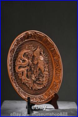 11.2 Old Chinese Lacquerware Dynasty Palace Dragon Phoenix Plate Dish Tray 11.2 Old Chinese Lacquerware Dynasty Palace Dragon Phoenix Plate Dish Tray