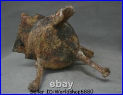 11.6 Antique Chinese Bronze Ware Dynasty Dragon Beast Zun Incense Burner Censer