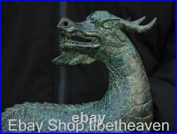 11.6 Old Chinese Bronze Ware Dynasty Palace Qilin Kylin Dragon Beast Statue