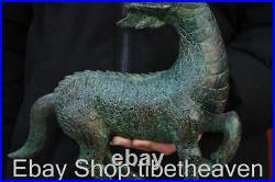 11.6 Old Chinese Bronze Ware Dynasty Palace Qilin Kylin Dragon Beast Statue