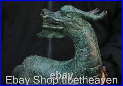 11.6 Old Chinese Bronze Ware Dynasty Palace Qilin Kylin Dragon Beast Statue