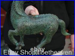 11.6 Old Chinese Bronze Ware Dynasty Palace Qilin Kylin Dragon Beast Statue