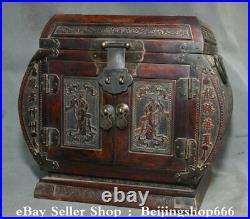 11.6 Old Chinese Huanghuali Wood Carving Dynasty Belle Dragon Phoenix Cupboard