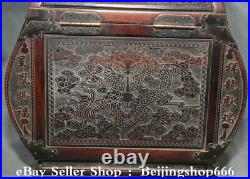 11.6 Old Chinese Huanghuali Wood Carving Dynasty Belle Dragon Phoenix Cupboard