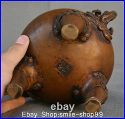 11 Marked Old China Red Copper Dynasty Palace Dragon Incense Burner Censer