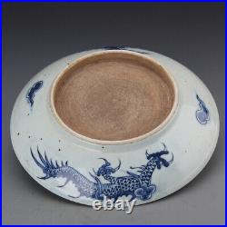 11 Old Antique Chinese Porcelain dynasty Blue white cloud dragon Plate