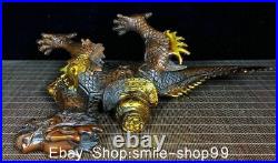 11 Old Chinese Bronze Gilt Feng Shui Dragon Turtle Wealth Lucky Statue