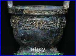11 Old Chinese Bronze Ware Dynasty Dragon Beast Incense Burner Censer Ding