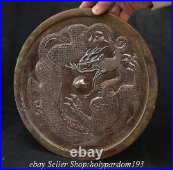 11 Old Chinese Bronze Ware Dynasty Dragon Beast Round Copper Mirror