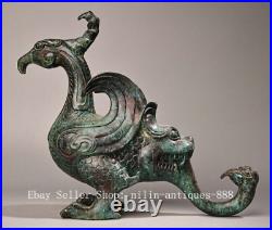 11 Old Chinese Dynasty Bronze Ware Feng Shui Dragon Phoenix Beast Animal Statue 11 Old Chinese Dynasty Bronze Ware Feng Shui Dragon Phoenix Beast Animal Statue