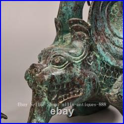 11 Old Chinese Dynasty Bronze Ware Feng Shui Dragon Phoenix Beast Animal Statue 11 Old Chinese Dynasty Bronze Ware Feng Shui Dragon Phoenix Beast Animal Statue