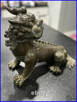 11 Old Dynasty Copper Feng Shui Kylin Unicorn Qilin Chi-lin Dragon Beast Statue