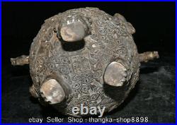 11 Xuande Marked Old China Silver Dynasty Palace Dragon Incense burner Censer