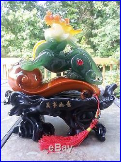 11H Chinese Feng Shui Gilt Wealth Dragon PiXiu Statue