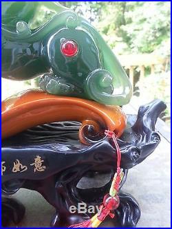 11H Chinese Feng Shui Gilt Wealth Dragon PiXiu Statue