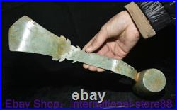 12.4 Rare Old Chinese Bronze Ware Dynasty Place Dragon Beast Handle Long Spoon