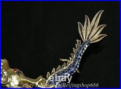 12.4Marked Chinese Cloisonne Copper Enamel Dynasty Dragon Beast Statue