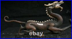12.6 Old Chinese Red Copper Silver Feng Shui Zodiac Animal Dragon Lucky Statue