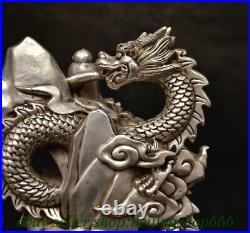 12.8 Qianlong Marked Old Chinese Silver Dynasty Dragon Guan Gong Yu Statue 12.8 Qianlong Marked Old Chinese Silver Dynasty Dragon Guan Gong Yu Statue