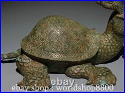 12 Antique Chinese Warring States period Bronze ware Dragon turtle Statue