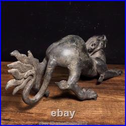 12 Chinese old Antique Handmade bronze dragon Fengshui Decoration statue