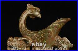 12 Rare Old Chinese Bronze Ware Dynasty Palace Dragon Phoenix Beast Cann