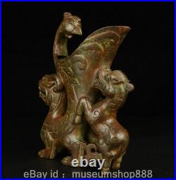 12 Rare Old Chinese Bronze Ware Dynasty Palace Dragon Phoenix Beast Cann