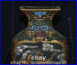 12 Rare Old Chinese lacquerware Dynasty Palace Dragon Loong Bottle Vase