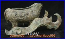 12 ancient China Chinese Bronze ware Dragon beast Niu Zun container statue 12 ancient China Chinese Bronze ware Dragon beast Niu Zun container statue