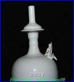 13 Old Chinese Song Dynasty Ding Kiln Porcelain Dragon Beast Head Bottle Vase